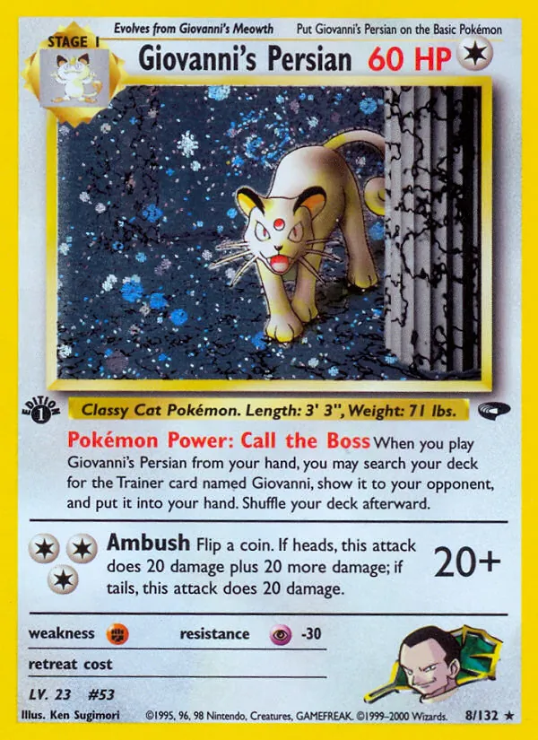 Giovanni's Persian - Gym Challenge Pokemon Card