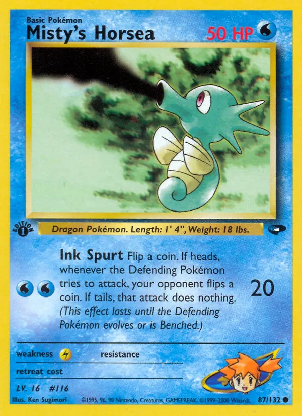 Misty's Horsea - Gym Challenge Pokemon Card