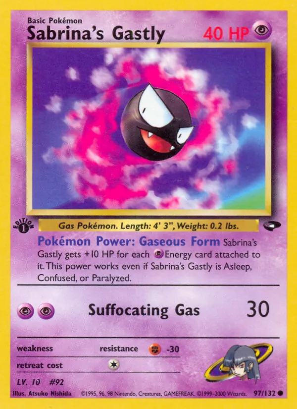 Sabrina's Gastly - Gym Challenge Pokemon Card