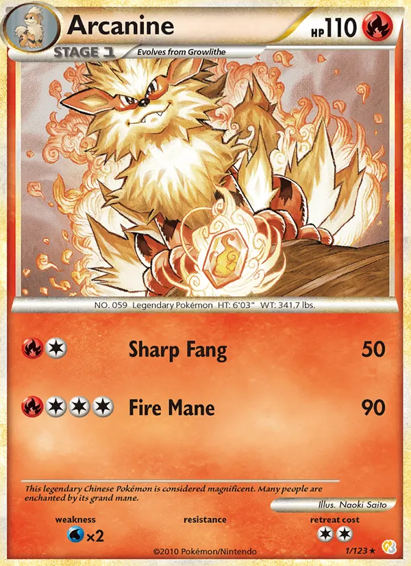 Arcanine - HeartGold SoulSilver Pokemon Card