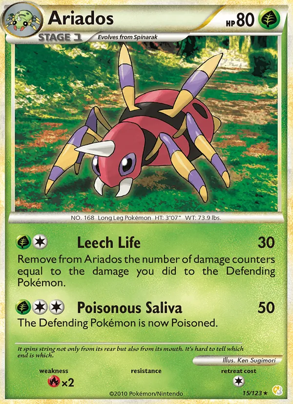 Ariados - HeartGold SoulSilver Pokemon Card