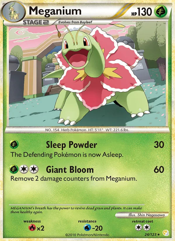 Meganium - HeartGold SoulSilver Pokemon Card