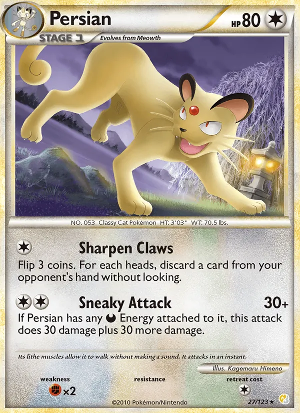 Persian - HeartGold SoulSilver Pokemon Card