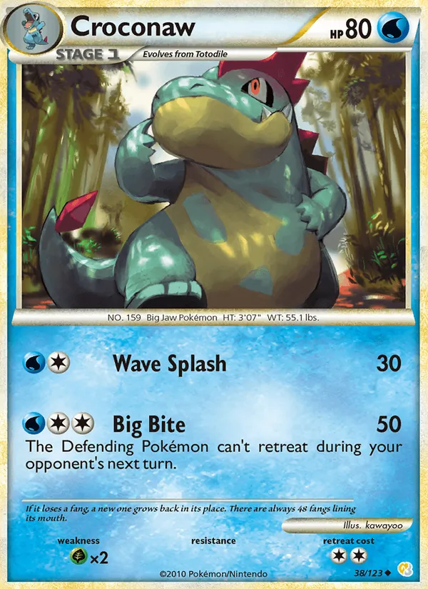 Croconaw - HeartGold SoulSilver Pokemon Card