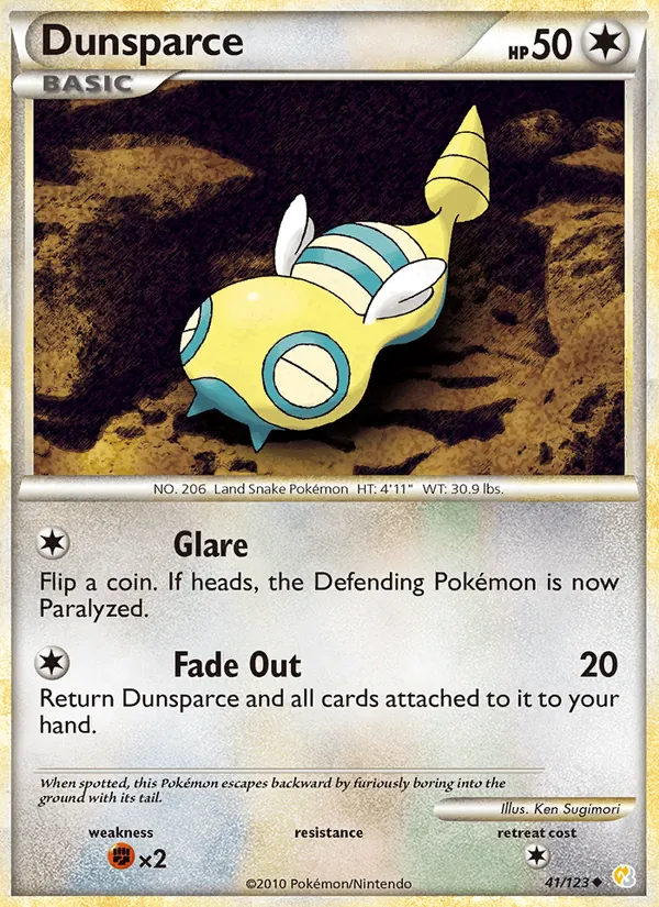 Dunsparce - HeartGold SoulSilver Pokemon Card