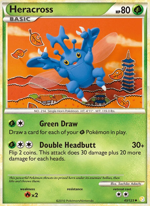 Heracross - HeartGold SoulSilver Pokemon Card