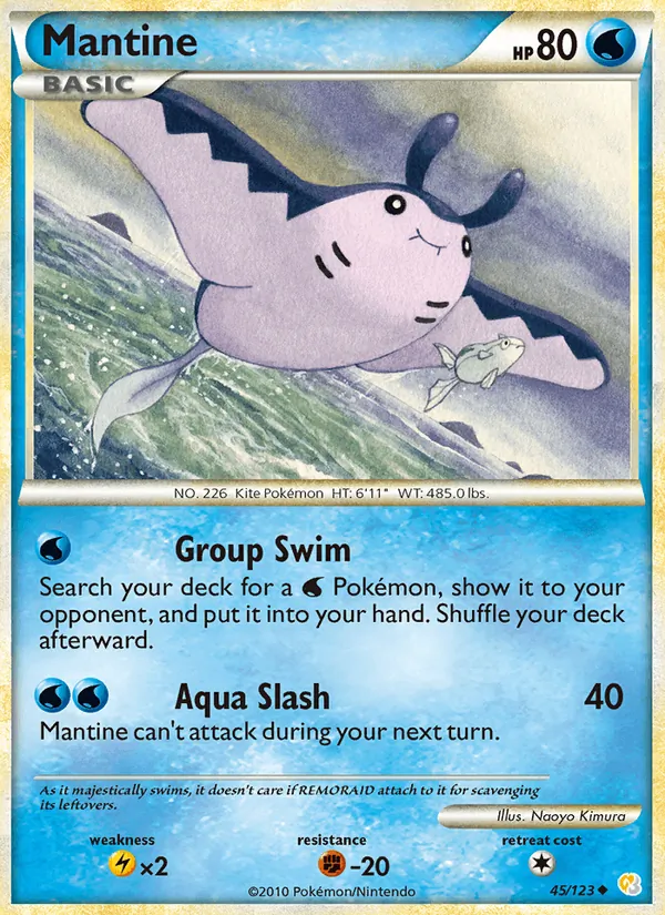Mantine - HeartGold SoulSilver Pokemon Card