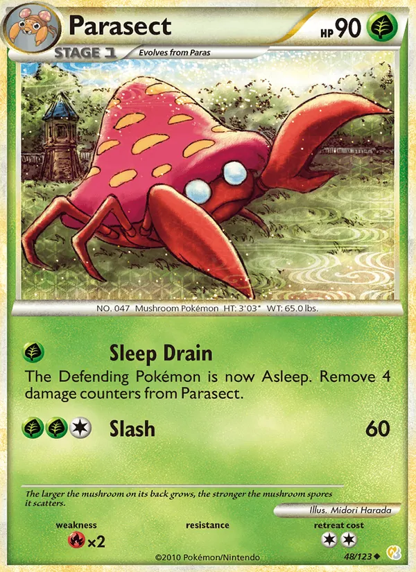 Parasect - HeartGold SoulSilver Pokemon Card