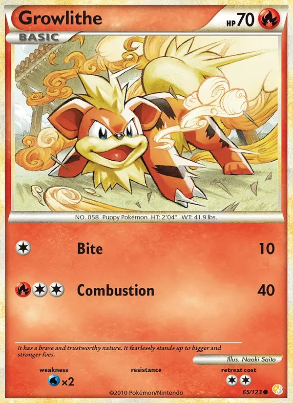 Growlithe - HeartGold SoulSilver Pokemon Card