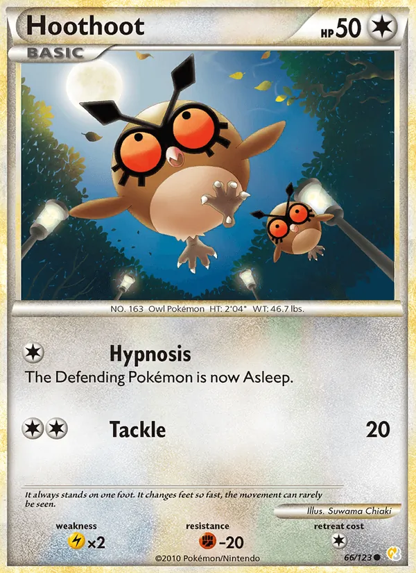 Hoothoot - HeartGold SoulSilver Pokemon Card
