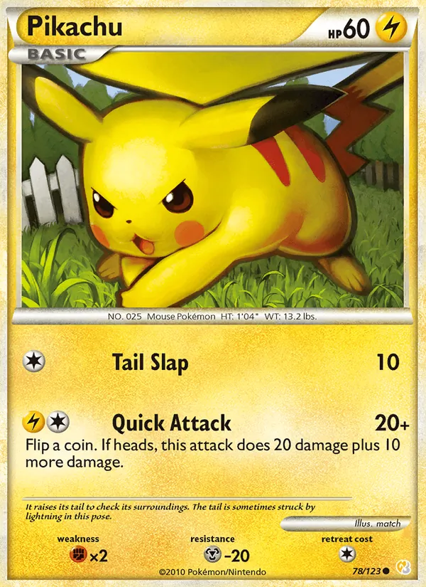 Pikachu - HeartGold SoulSilver Pokemon Card