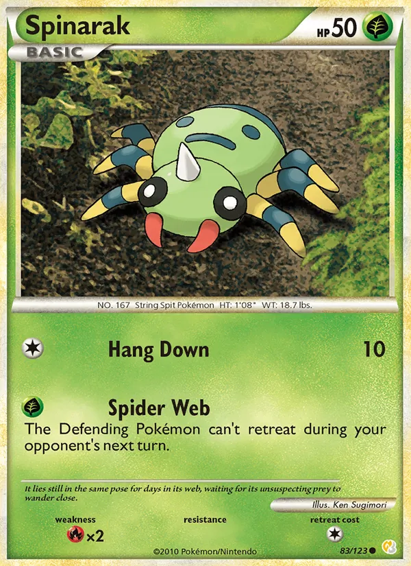 Spinarak - HeartGold SoulSilver Pokemon Card