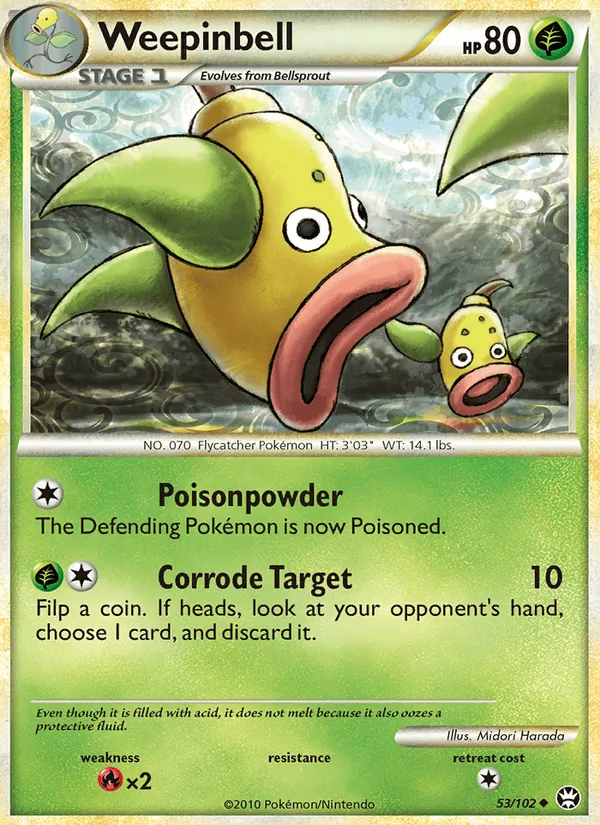 Weepinbell - Triumphant Pokemon Card