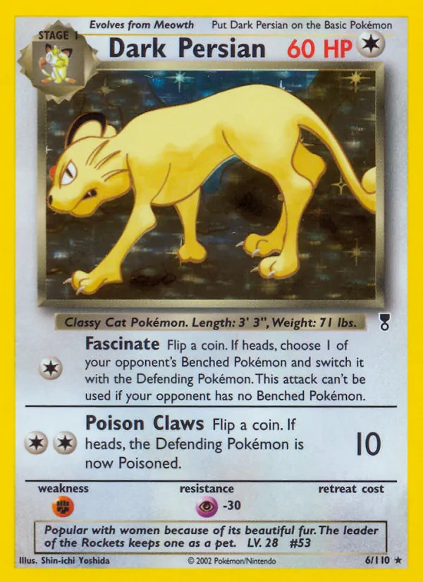 Dark Persian - Legendary Collection Pokemon Card