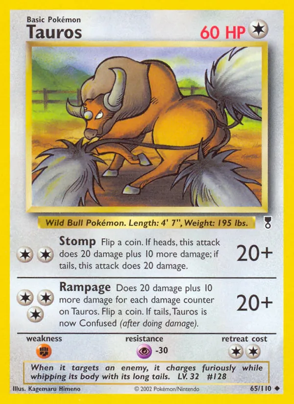 Tauros - Legendary Collection Pokemon Card