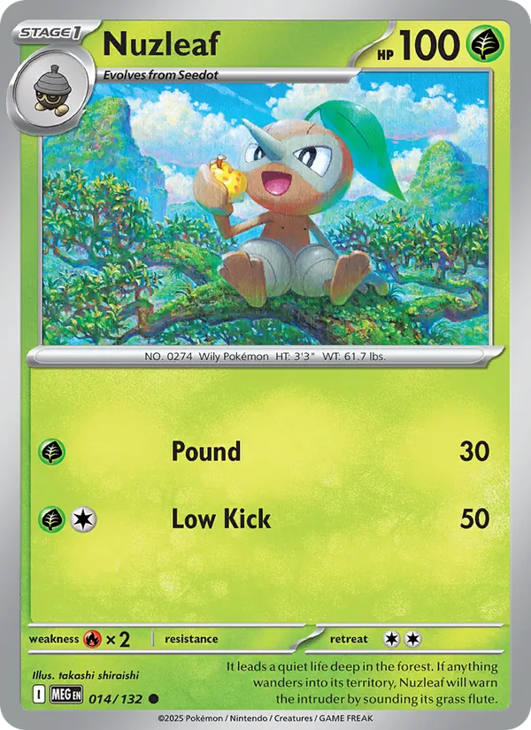Nuzleaf - Mega Evolution Pokemon Card