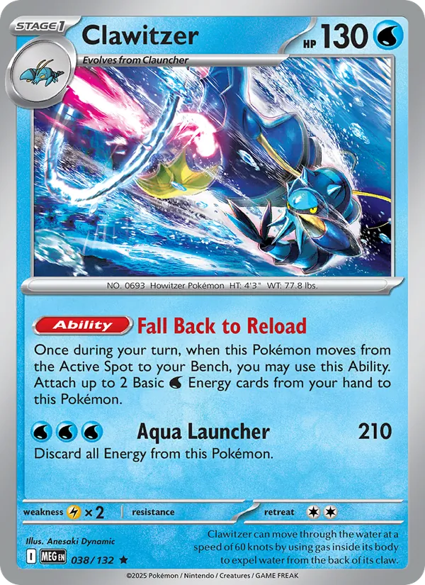 Clawitzer - Mega Evolution Pokemon Card