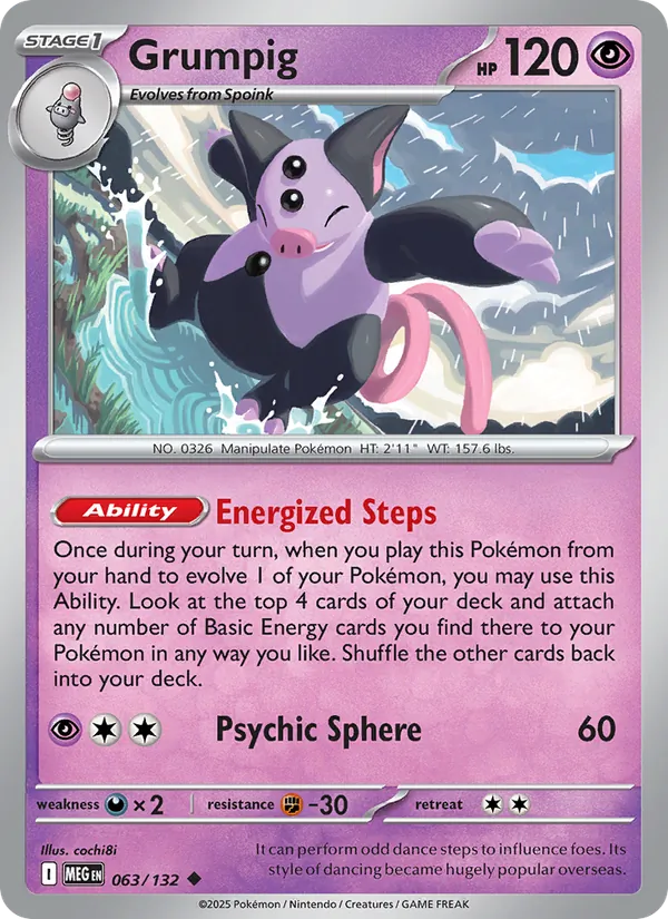 Grumpig - Mega Evolution Pokemon Card
