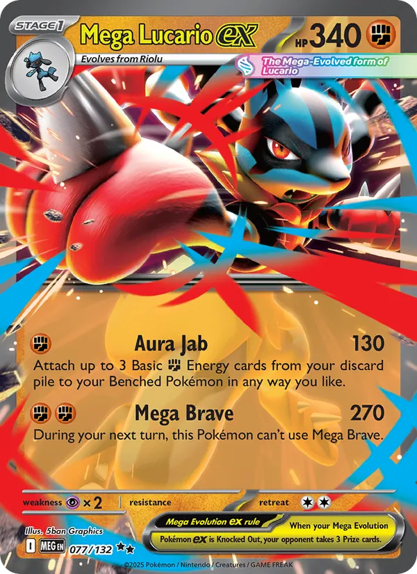 Mega Lucario ex - Mega Evolution Pokemon Card