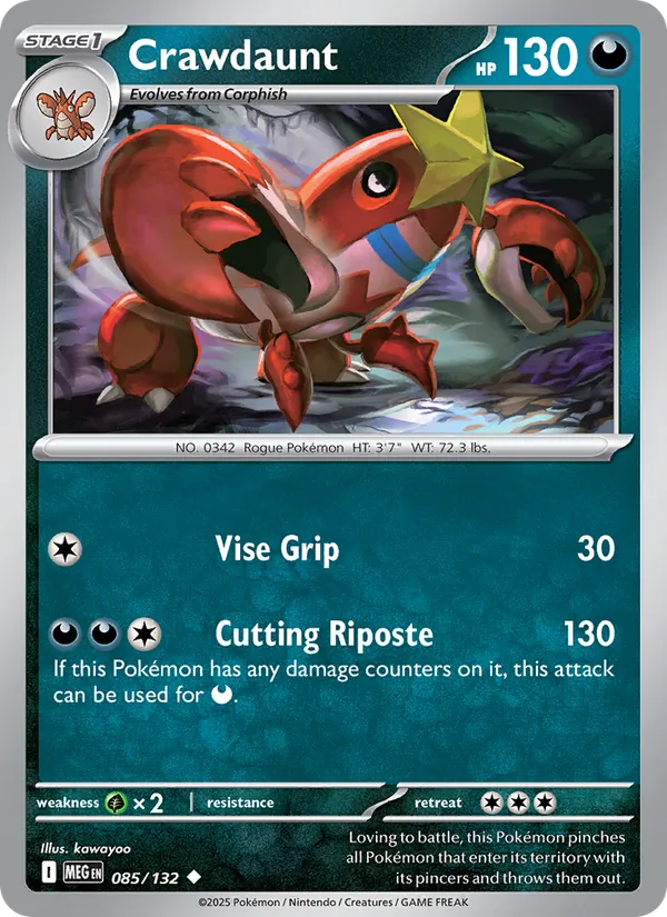 Crawdaunt - Mega Evolution Pokemon Card