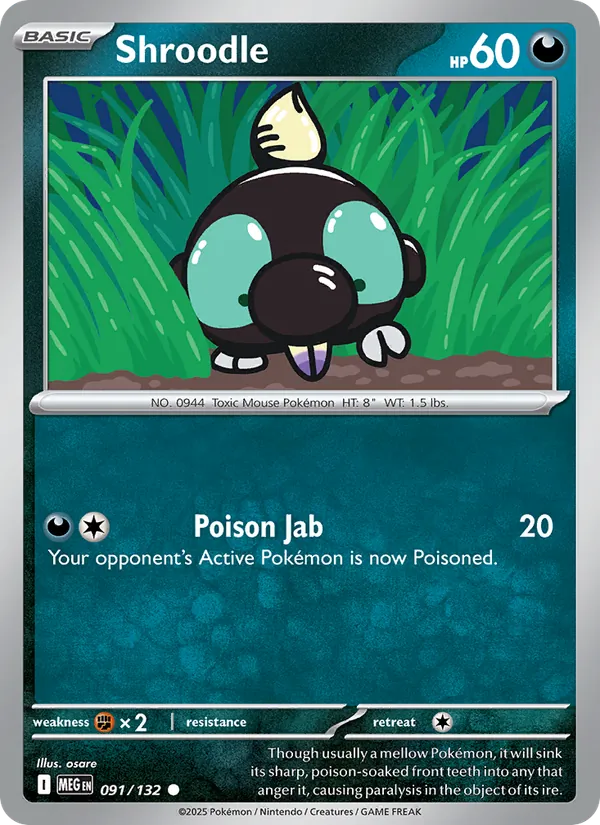 Shroodle - Mega Evolution Pokemon Card