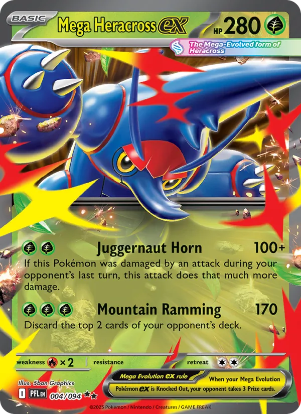 Mega Heracross ex - Phantasmal Flames Pokemon Card