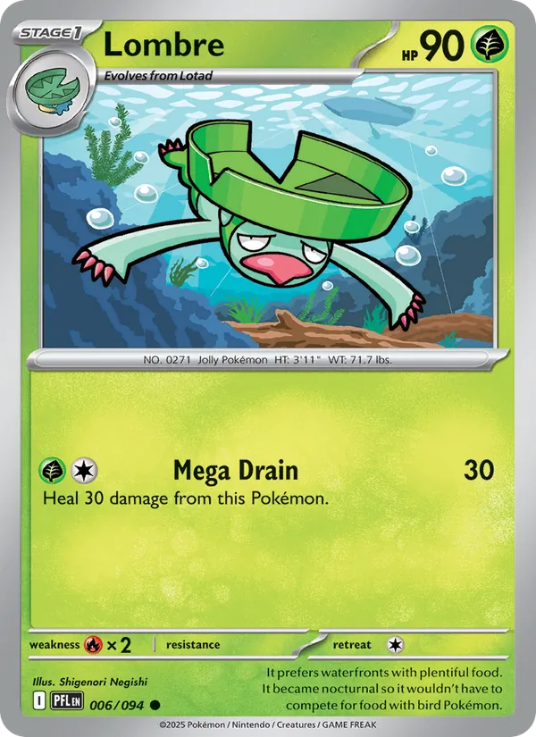 Lombre - Phantasmal Flames Pokemon Card