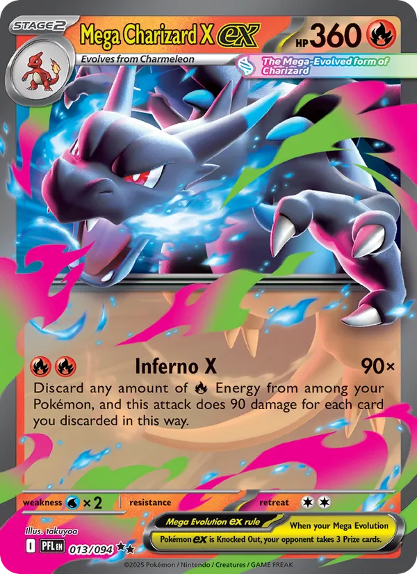Mega Charizard X ex - Phantasmal Flames Pokemon Card