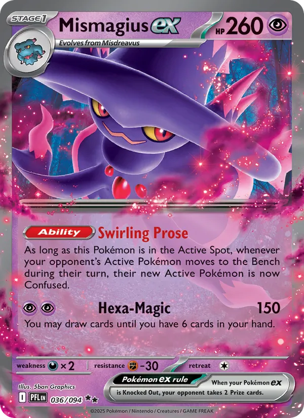 Mismagius ex - Phantasmal Flames Pokemon Card
