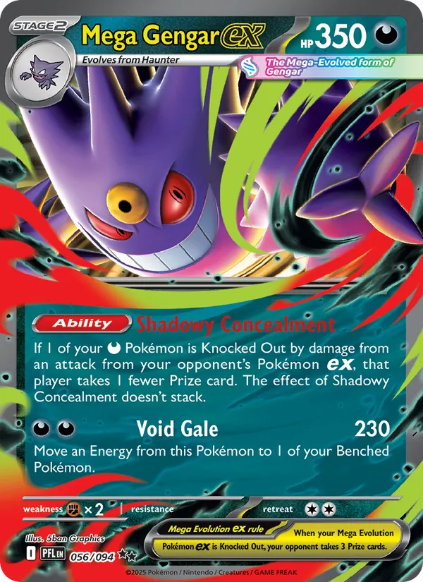 Mega Gengar ex - Phantasmal Flames Pokemon Card