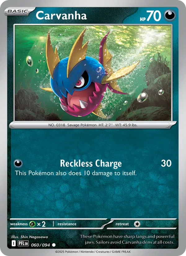 Carvanha - Phantasmal Flames Pokemon Card