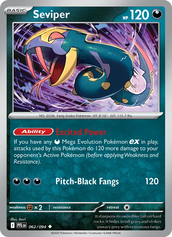 Seviper - Phantasmal Flames Pokemon Card