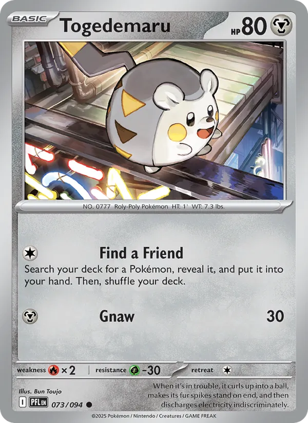 Togedemaru - Phantasmal Flames Pokemon Card