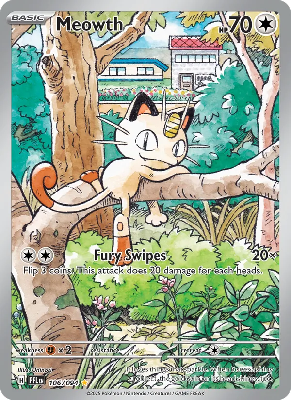 Meowth - Phantasmal Flames Pokemon Card
