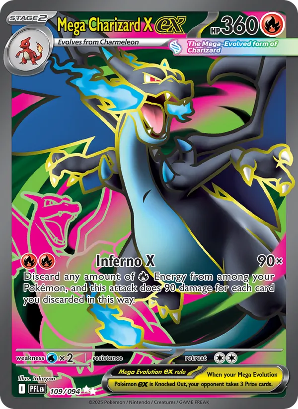 Mega Charizard X ex - Phantasmal Flames Pokemon Card