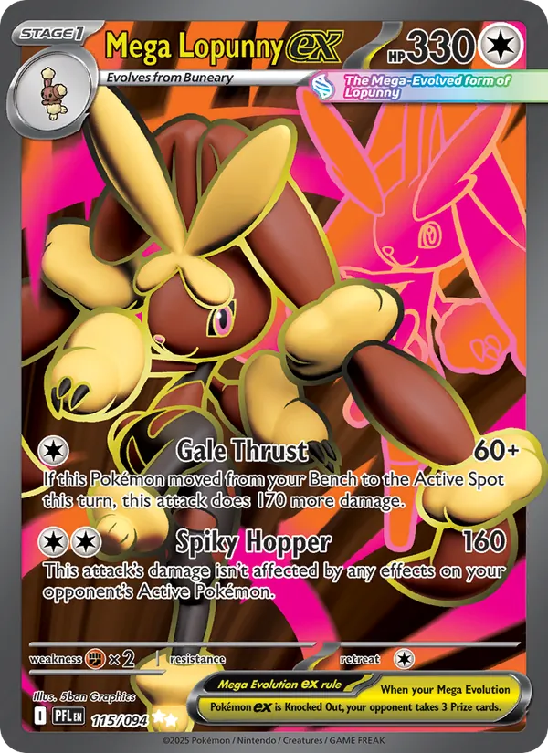 Mega Lopunny ex - Phantasmal Flames Pokemon Card