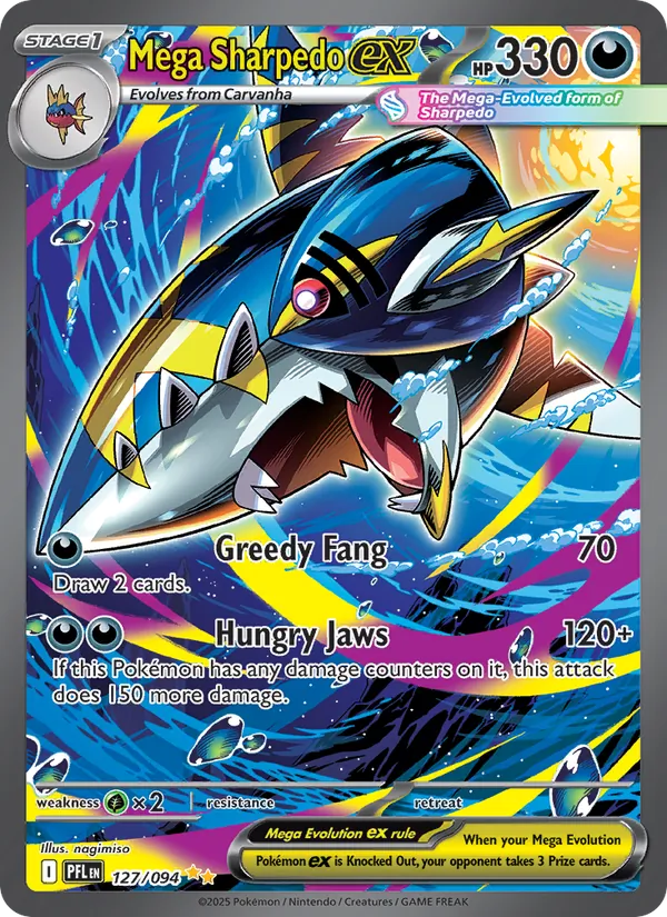 Mega Sharpedo ex - Phantasmal Flames Pokemon Card