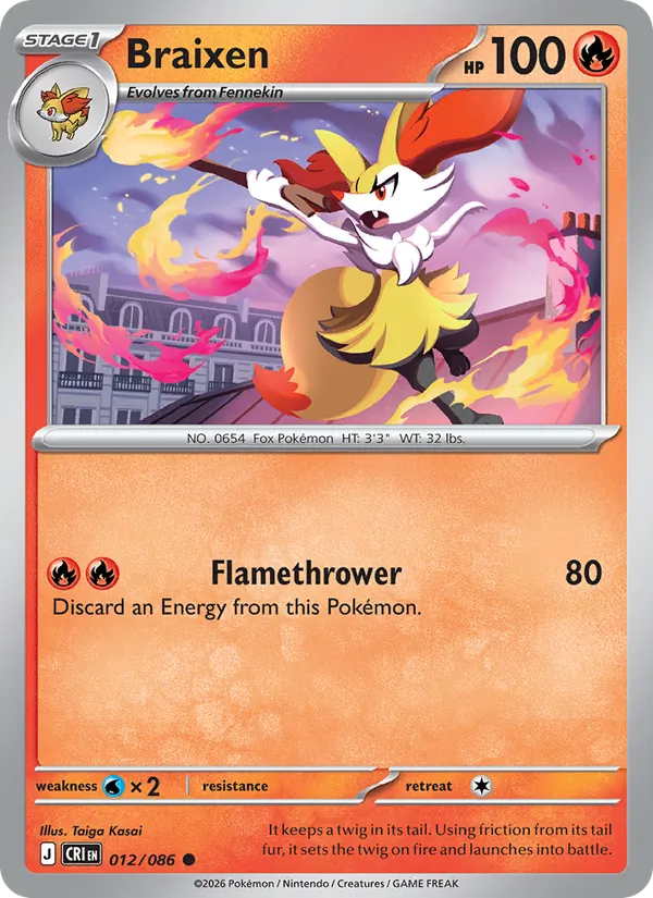 Braixen - Chaos Rising Pokemon Card