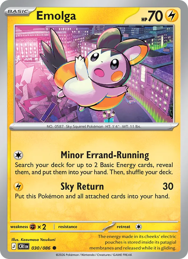 Emolga - Chaos Rising Pokemon Card