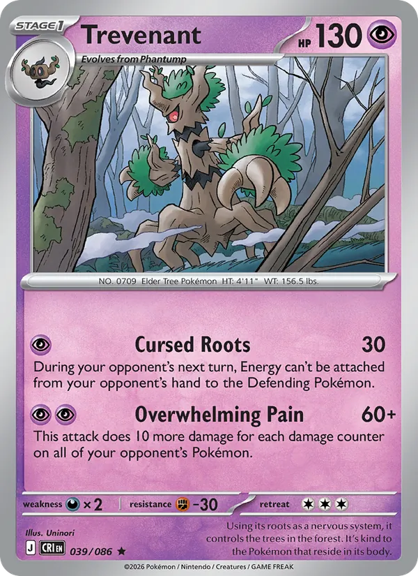 Trevenant - Chaos Rising Pokemon Card