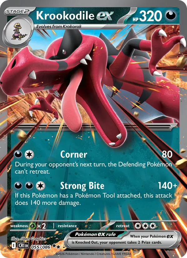 Krookodile ex - Chaos Rising Pokemon Card