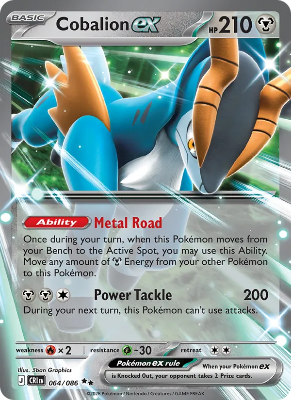 Cobalion ex - Chaos Rising Pokemon Card