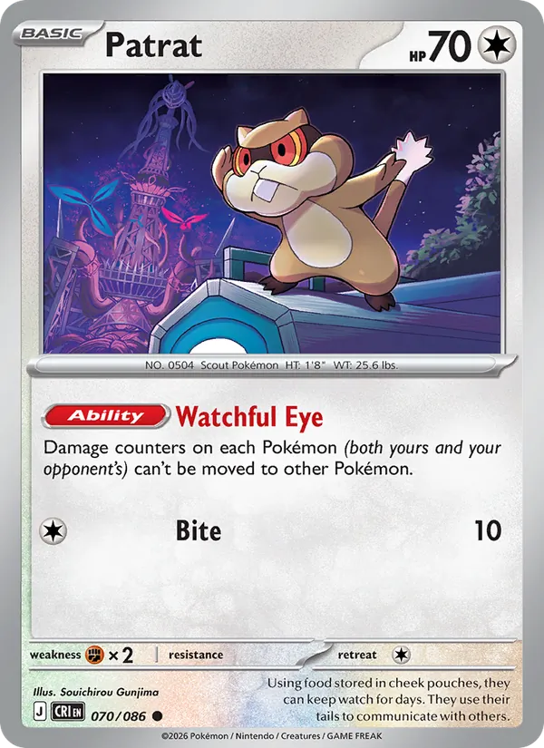 Patrat - Chaos Rising Pokemon Card