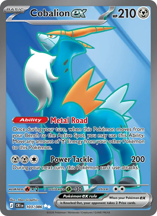 Cobalion ex - Chaos Rising Pokemon Card
