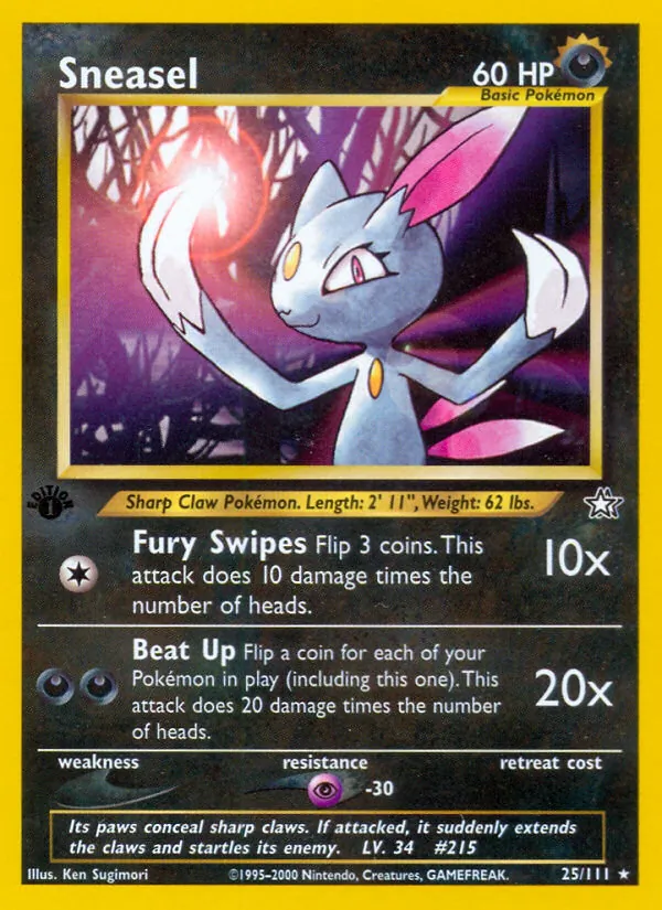 Sneasel - Neo Genesis Pokemon Card