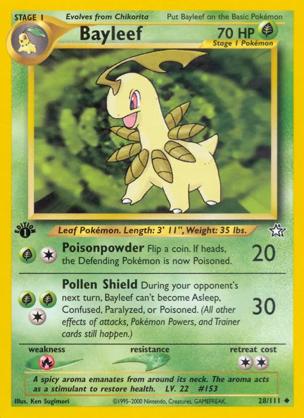 Bayleef - Neo Genesis Pokemon Card