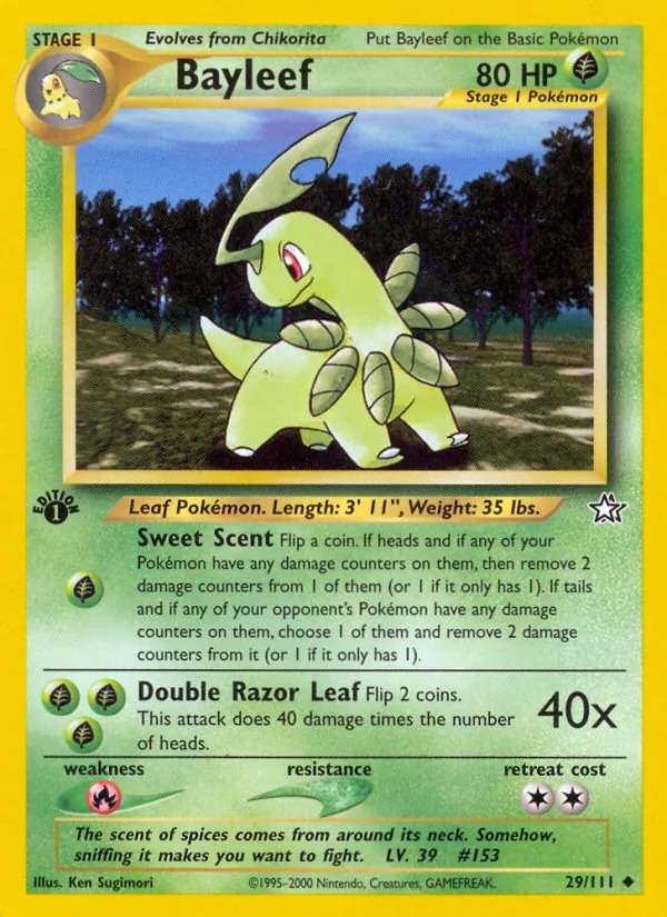 Bayleef - Neo Genesis Pokemon Card