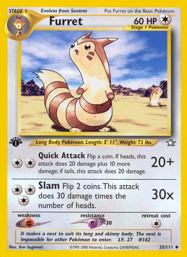 Furret - Neo Genesis Pokemon Card