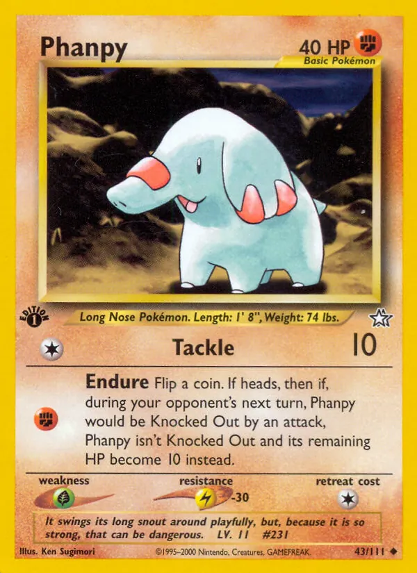 Phanpy - Neo Genesis Pokemon Card