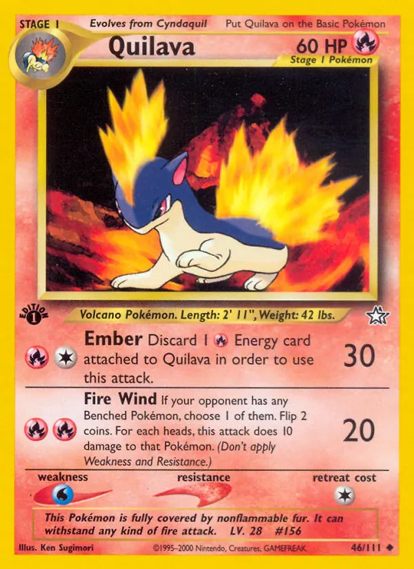 Quilava - Neo Genesis Pokemon Card